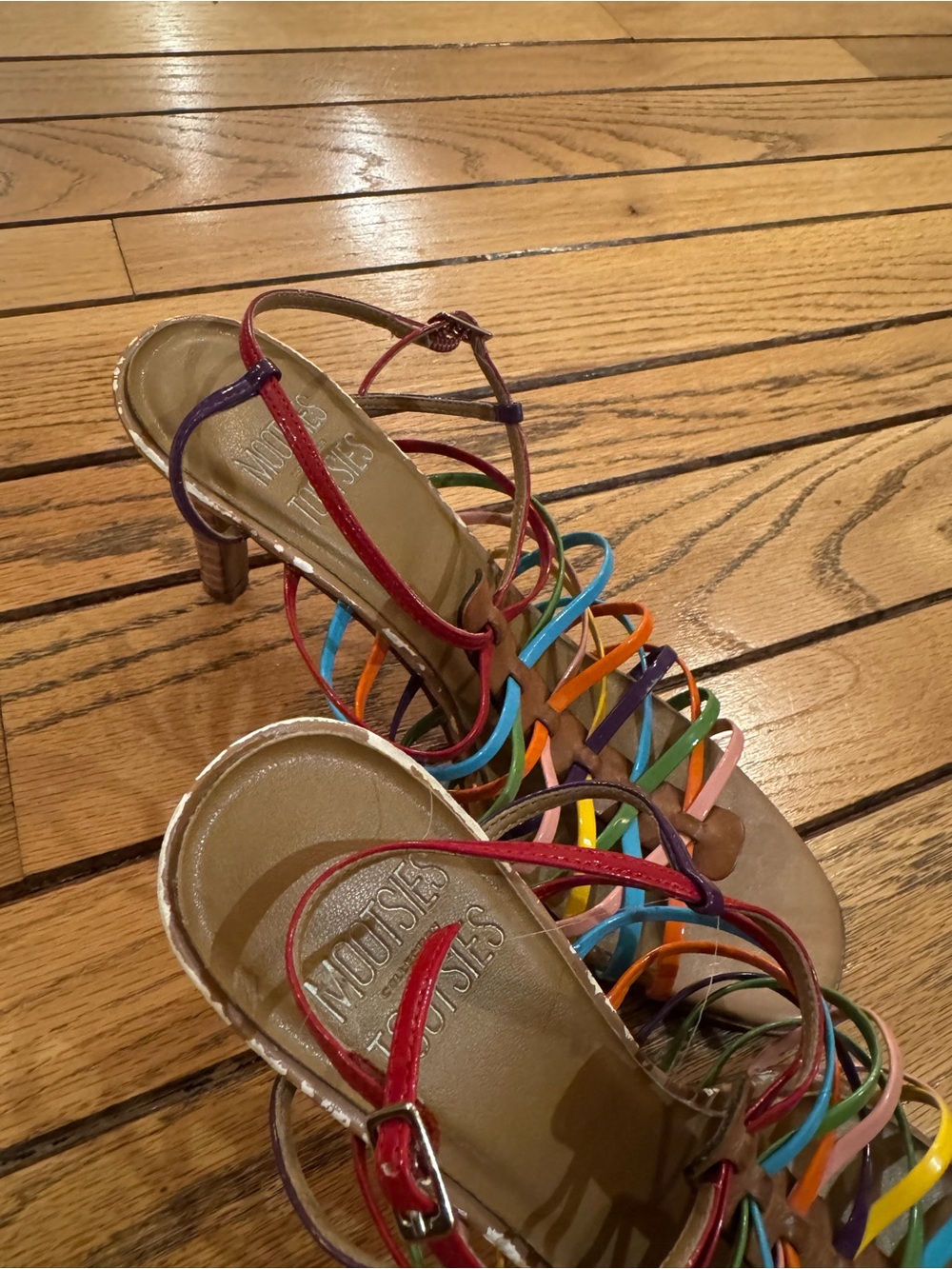 Mootsies Tootsies Lanza rainbow strappy heels - Picture 6 of 10